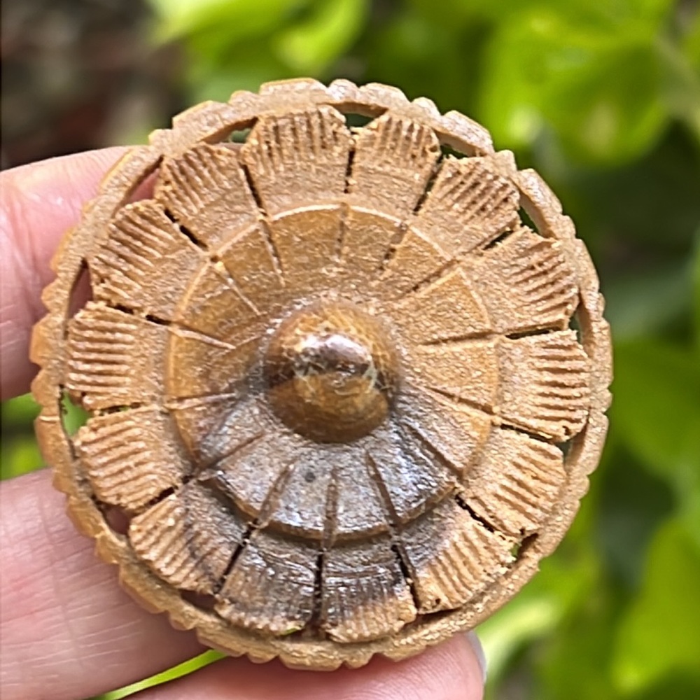Vintage Olive Wood Brooch